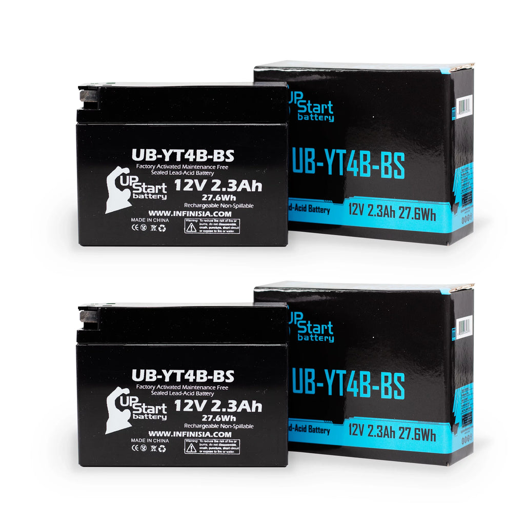 2-Pack UpStart Battery Replacement 2009 Yamaha  400CC Factory Activated, Maintenance Free, Motorcycle Battery - 12V, 2.3Ah, --