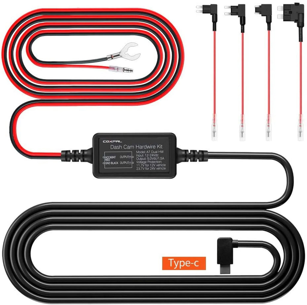 Hardwire Kit with Mini, , , ro2 Add  Circuit Fuse Holders for Dash Camera,  Type- Connector,