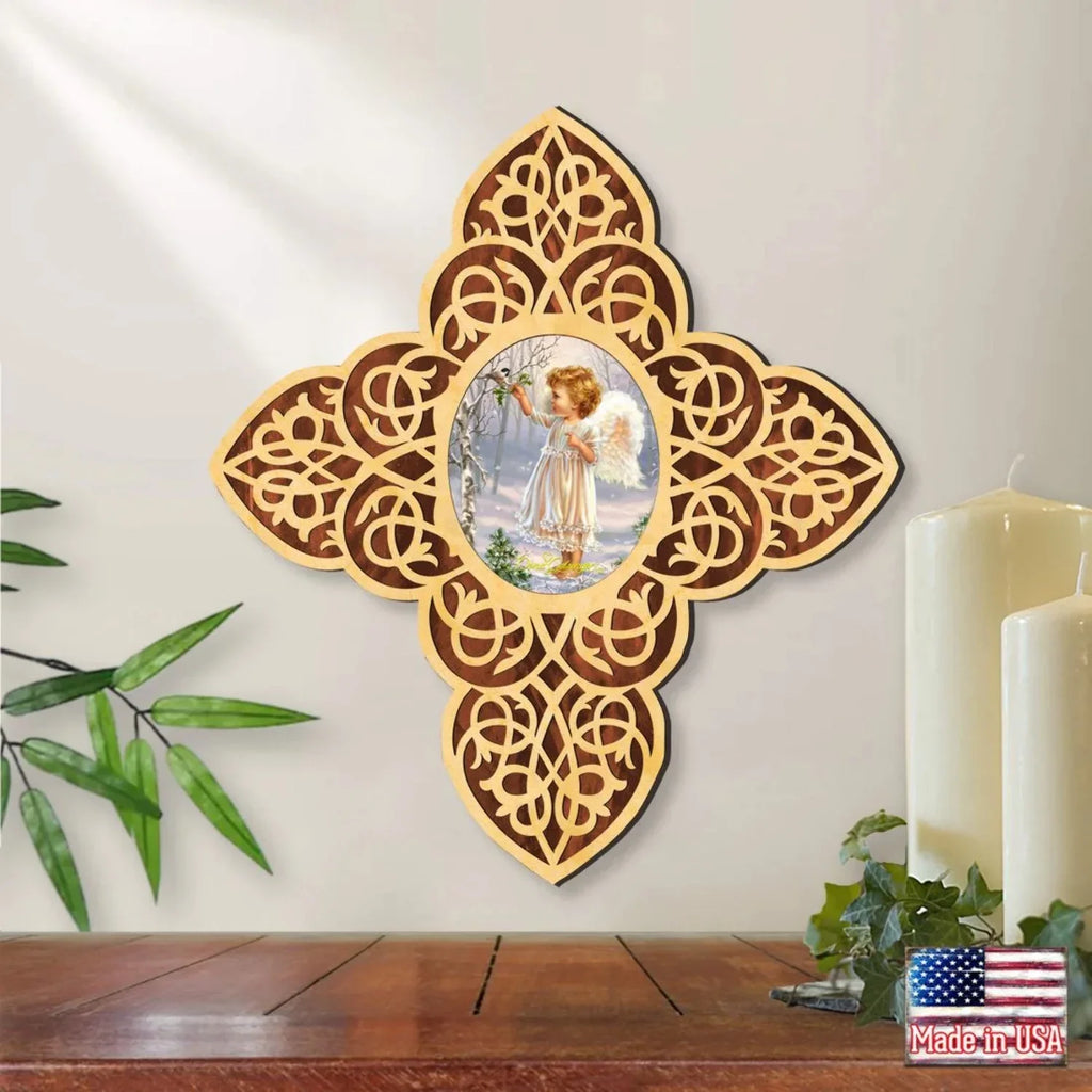 Angel Girl Filigree Wooden Cross by . Gelsinger | Inspirational Icon �cor - 88482-