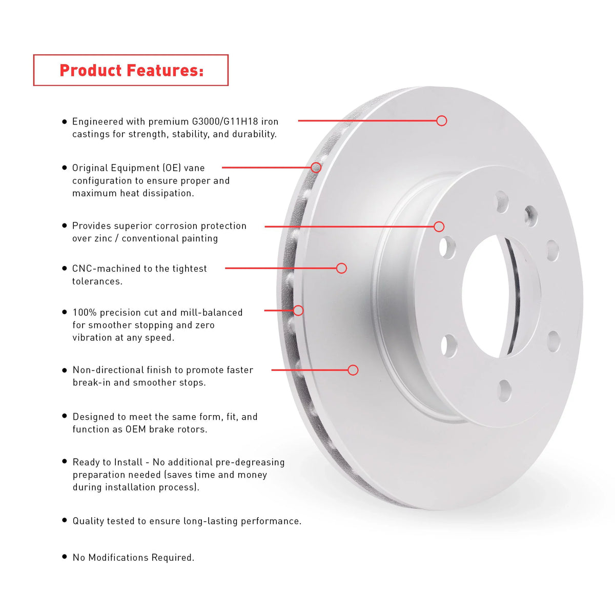 Dynamic Friction Company Front Geospec Brake Rotors with 3000 Series Ceramic Brake Pads includes Hardware 4312-67022 Fits select: 2011-2013  , 2014-2017   ///