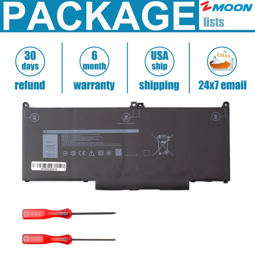 Laptop Battery for Dell Latitude 5300 5310 7300 7400 Inspiron 7300 7306 2 in 1 Black,