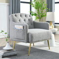 30 " Modern Chesterfield Tufted Upholstered Chair with Deep Buttons, Living Room Chair, Comfortable Armchair, Gold Hardware Legs, Tufted Chair for Reading or Relaxing,