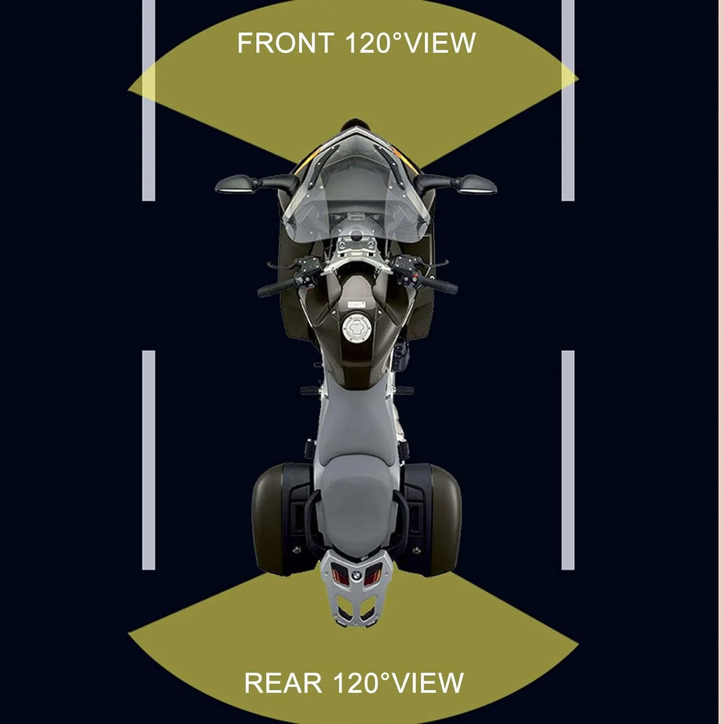 Motorcycle Camera with Recording Function Dash Cam Front and Rear 1MP  (720P)  Camera 120° Wide Angle Motorcycle Accessories 1080P+720P Video Recording (Only Support 1 Channel 1080P)