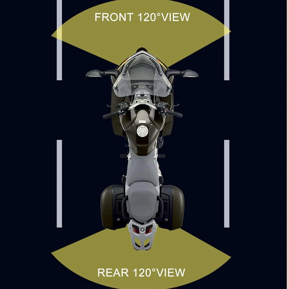 Motorcycle Camera with Recording Function Dash Cam Front and Rear 1MP  (720P)  Camera 120° Wide Angle Motorcycle Accessories 1080P+720P Video Recording (Only Support 1 Channel 1080P)