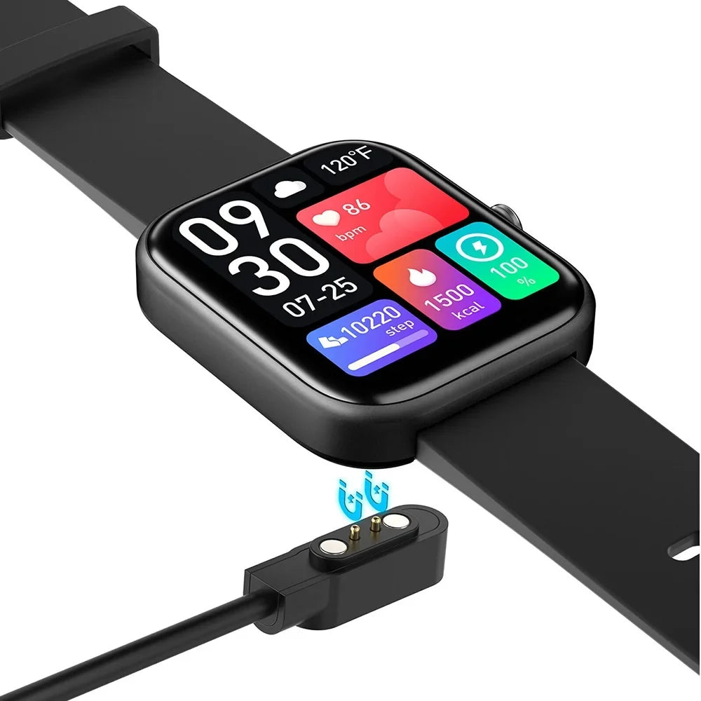 Smart Watch Blood Pressure Fitness Tracker Women Men for Android and iOS Black