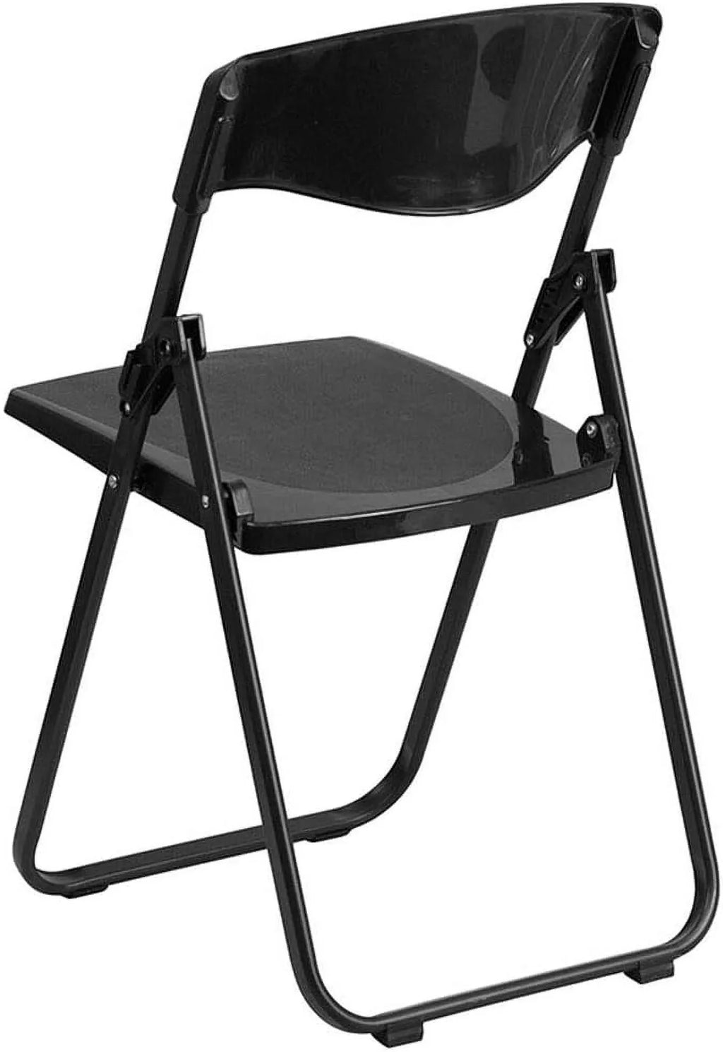 Series 500 Lb. Capacity Heavy Duty Black Plastic Folding Chair With Built-In Ganging Brackets