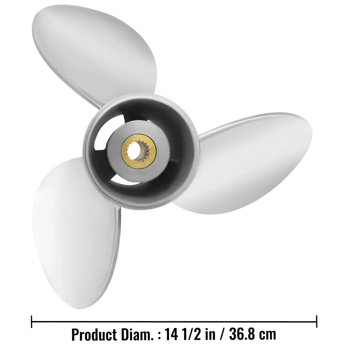 Outboard Propeller, 3-Blade 14.5" x 21" Boat Propeller, Replace for  3860709, Compatible with  Sterndrives Outboard Volvo Penta Engine, Right-handed Steel Propeller Steel & 19 Spline Teeth