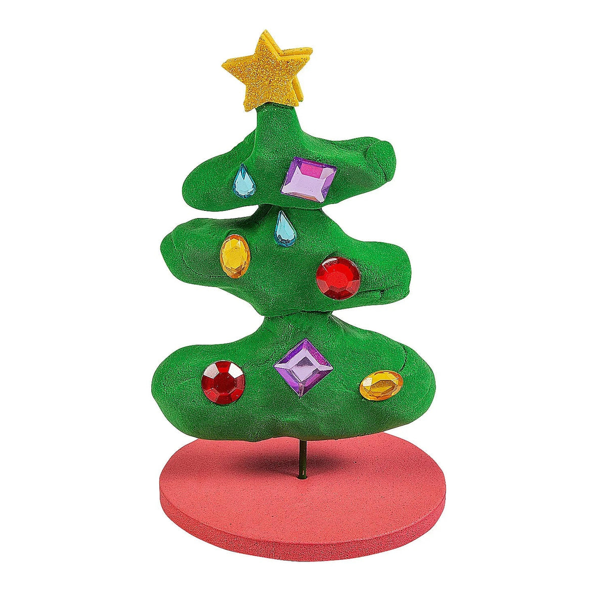 Fun Express Air Dry Clay Christmas Tree Craft Kit - Makes 12