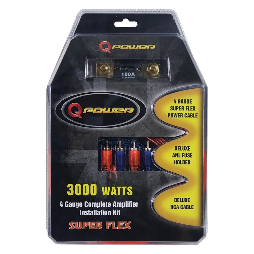 Power Super Flex 4 Gauge 3000 Watt Amplifier Wiring Kit