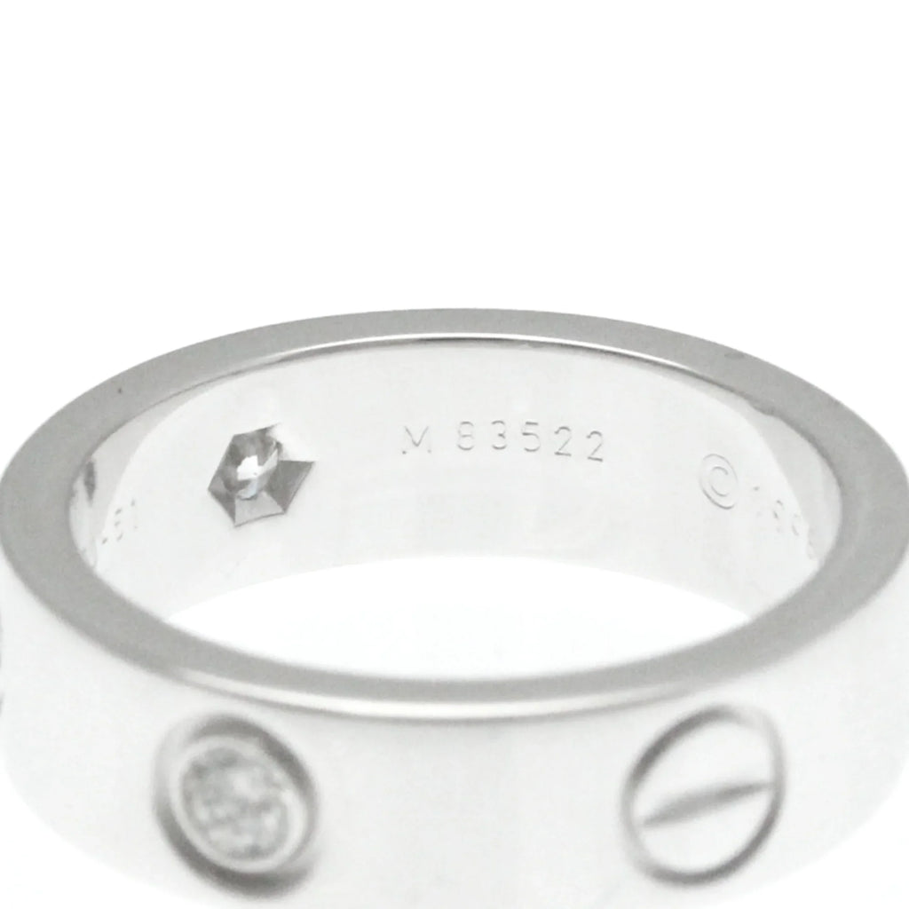 Pre-Owned Cartier Love Love Ring White Gold (18K) Fashion Diamond Band Ring Silver (Good)