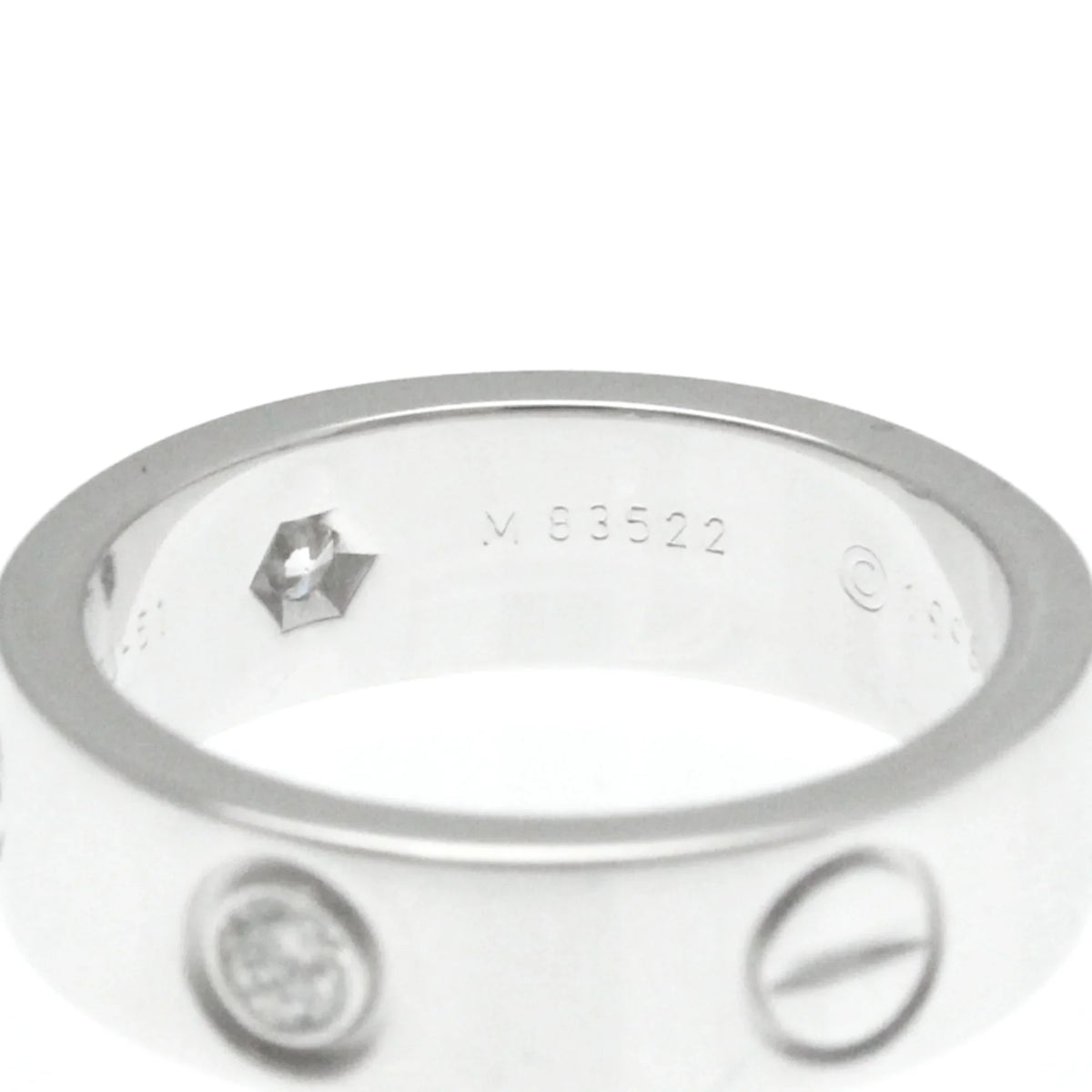 Pre-Owned Cartier Love Love Ring White Gold (18K) Fashion Diamond Band Ring Silver (Good)