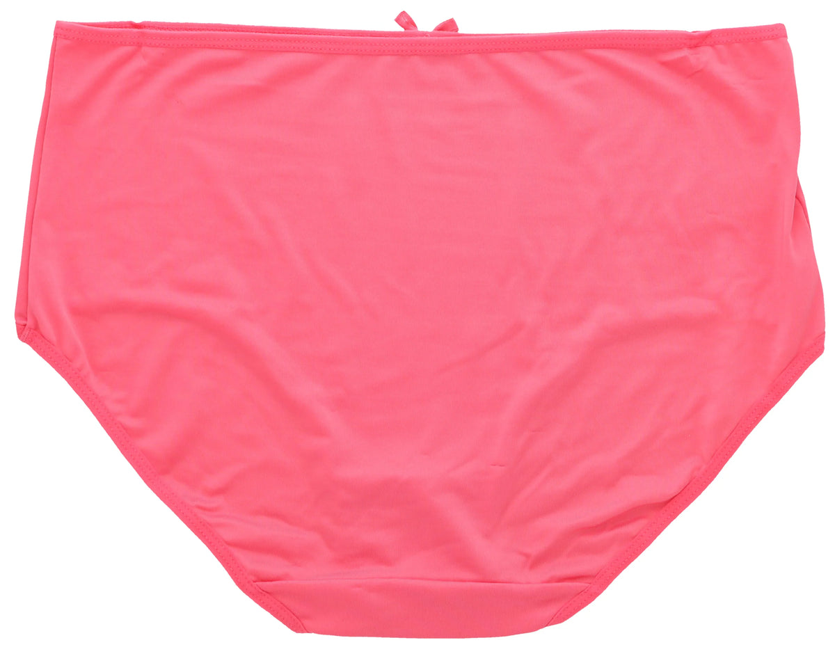 Delta Burke Intimates Women's Plus Size Sexy Classic High Rise Brief Panties (5Pr) (-Large, Pink Floral Dots)
