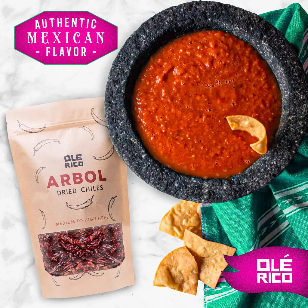 OLÉ  - Dried Chile Peppers 3 Pack Bundle (12 oz Total) - Ancho Chiles, Guajillo Chiles and Arbol Chiles - The Spicy Trio - Great For Mexican Recipes - Packaged In Resealable Bags