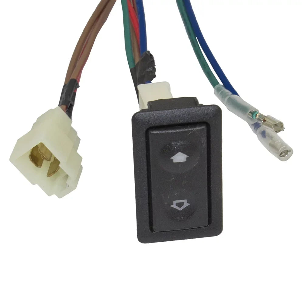 Brock Replacement Universal Power Window Switch Kit Rocker Design with Bezels, Switch & Wiring Harness Compatible with 2-Door Pickup Truck  Van Car