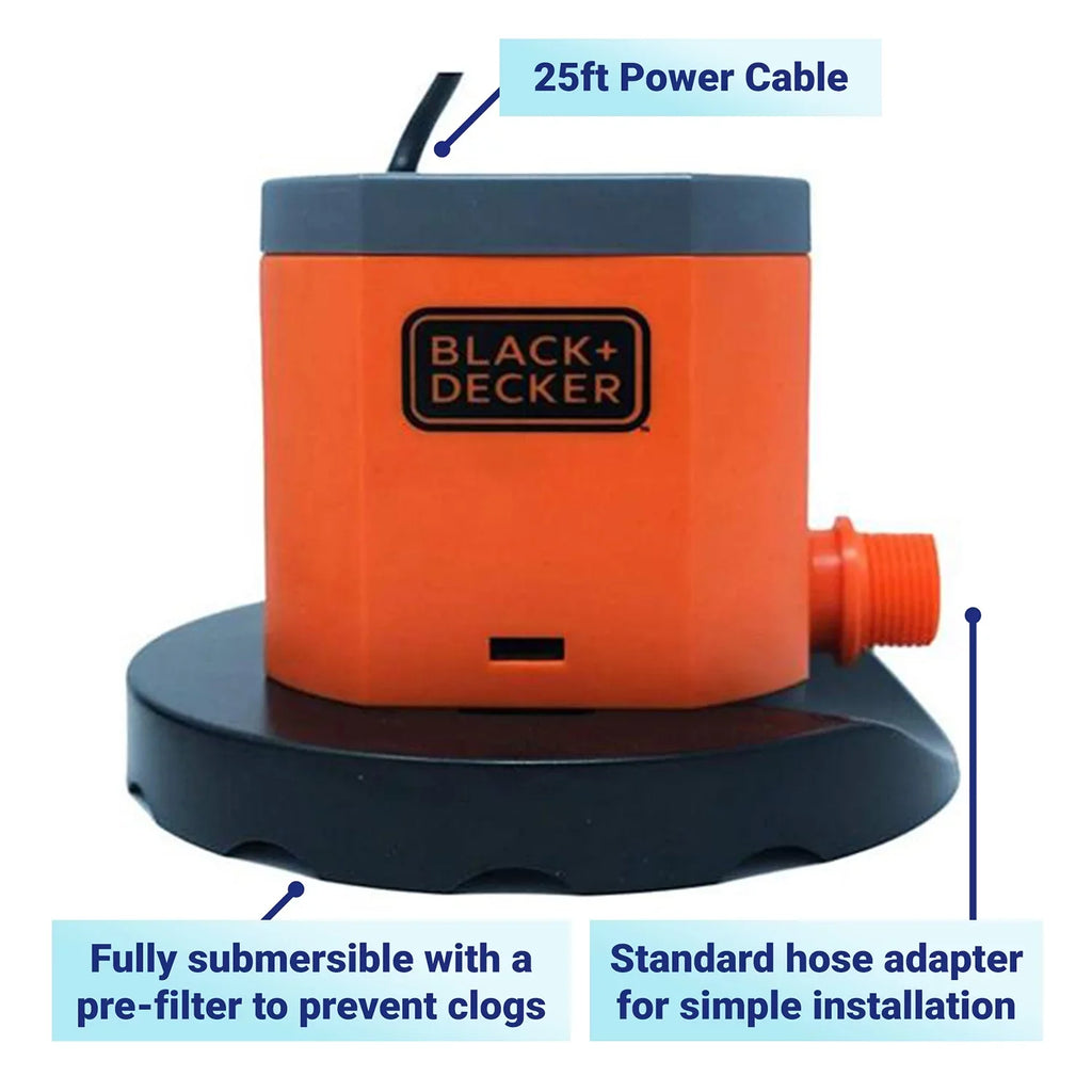 Black+Decker 800  Submersible Pool Cover Pump