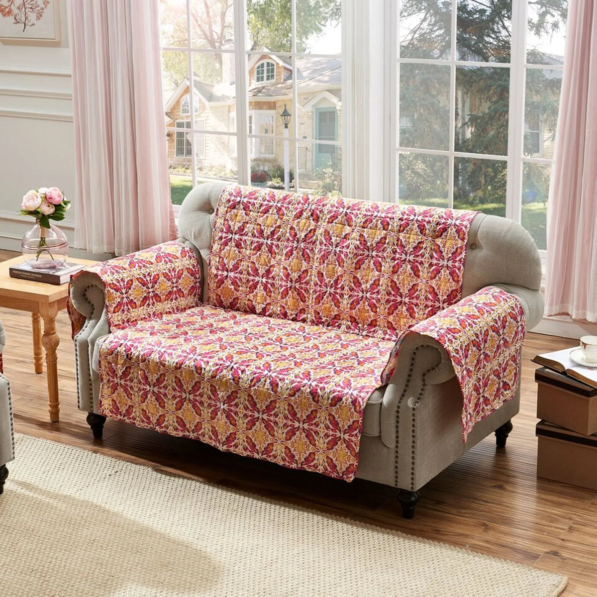 Greenland Home Fashion Joannas High Quality Reversible Deluxe Furniture Protector - Loveseat, Multi 103x76"
