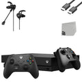 Pre-Owned Microsoft Xbox One  1TB Black Gaming Console With 2 Controller +  Earbuds With Microphone   Bundle (Refurbished: Like New)