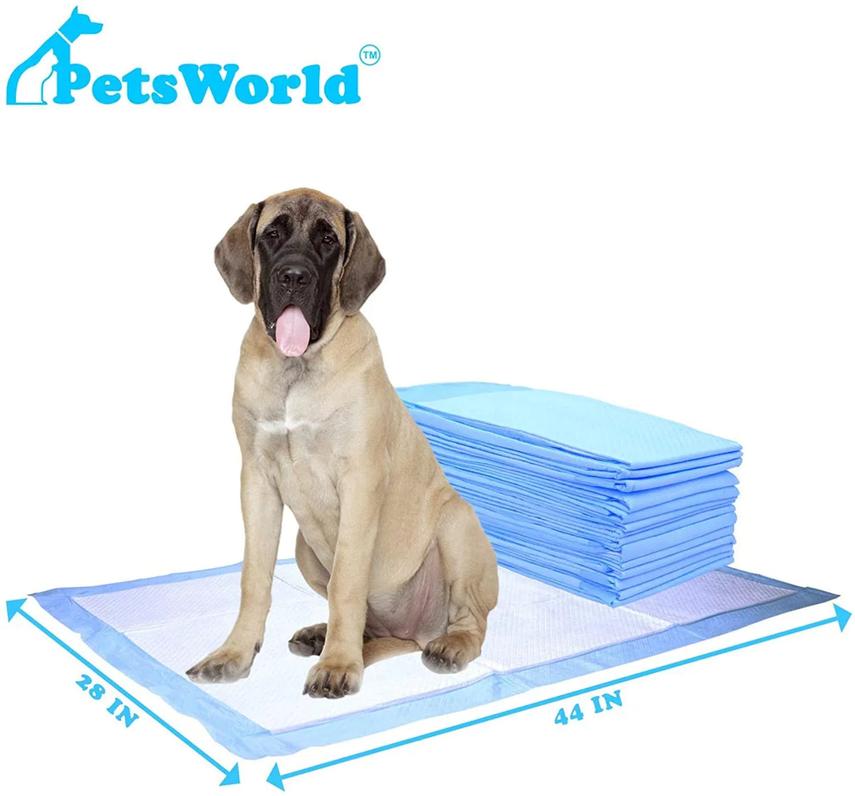 Mastiff's Massive Dog Training/Potty Pads, 28x44 inch, 1,000 Ct,  Gigantic, Tear Resistant, Super Absorbent & Leak-Proof