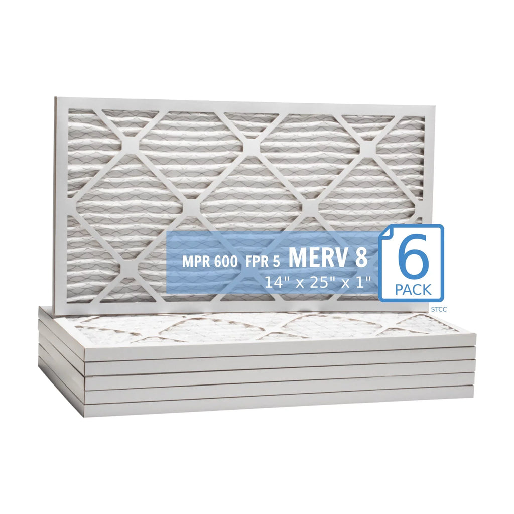 14x25x1, Purolator Hi- 40 Extended Surface Pleated Air Filter, Mechanical  8, (6 Pack)