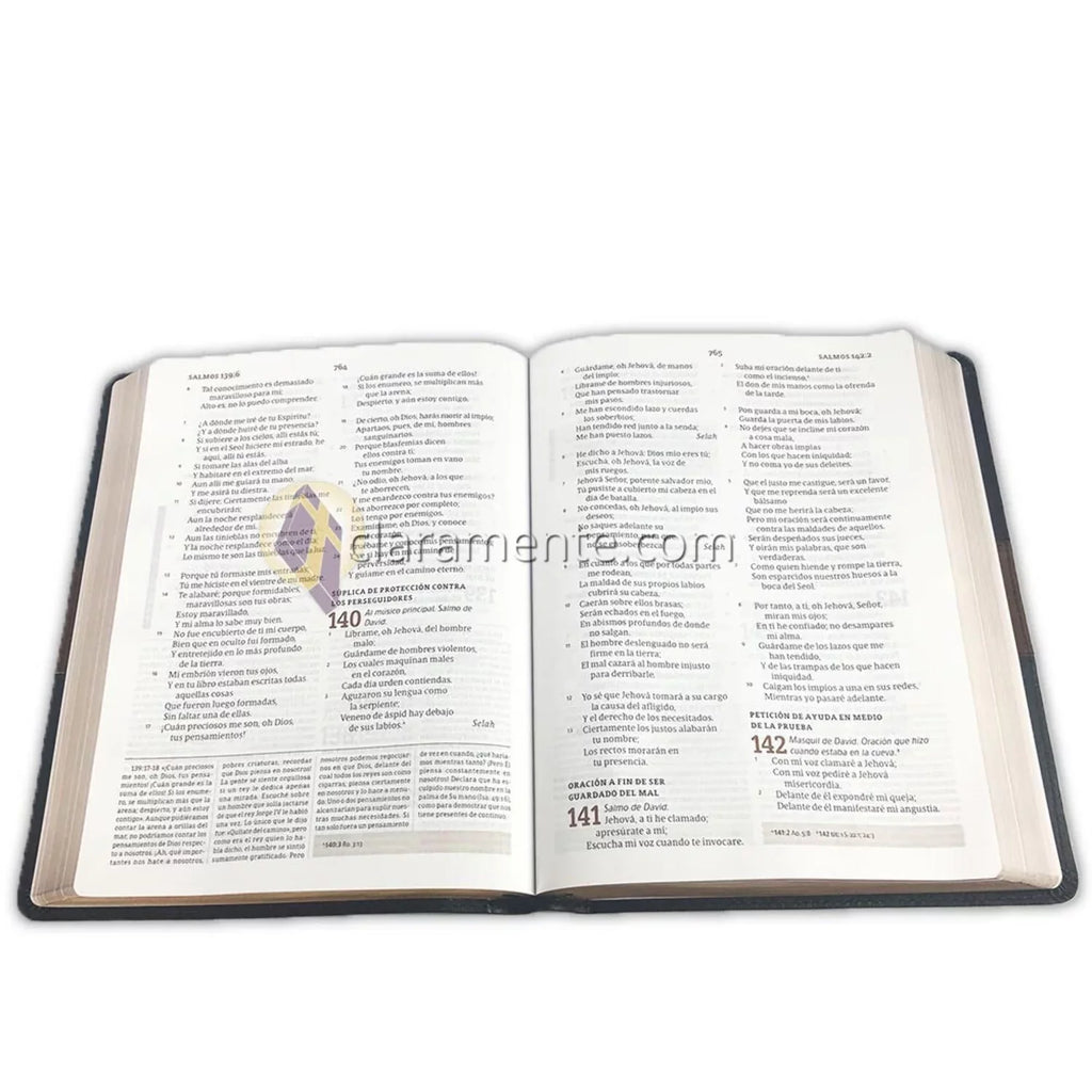 1960 Biblia de estudio Spurgeon, negro/marrón símil piel (Hardshield)