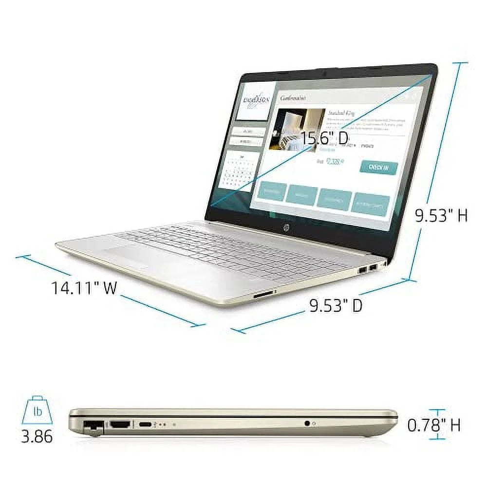 2022 15.6"  Laptop  Intel 11th 4-Core i5-1135G7 8GB   256GB NVMe  Intel Iris Xe Graphics Webcam  WiFi    - Backlit Keyboard Gold Windows 11 Pro w/ Accessories