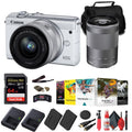 Canon   Mirrorless Camera with 15-45mm and 55-200mm Lenses (White) (3700C009) + 64GB Card + Charger +  Battery + Card Reader + Corel Photo Software +  Cable + Case + More