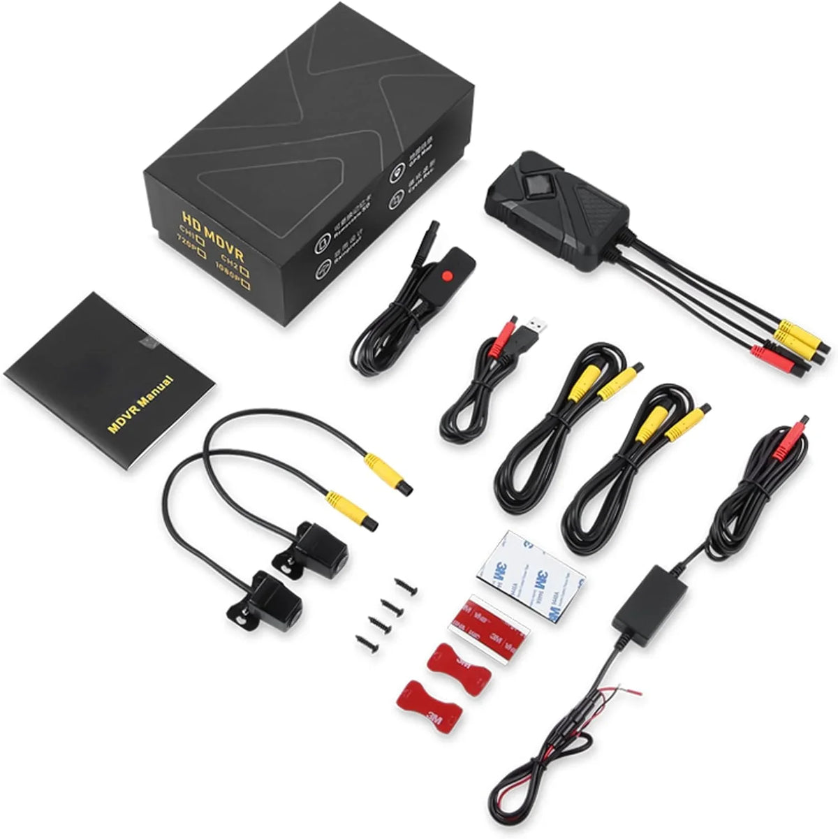 Motorcycle Camera with Recording Function Dash Cam Front and Rear 1MP  (720P)  Camera 120° Wide Angle Motorcycle Accessories 1080P+720P Video Recording (Only Support 1 Channel 1080P)