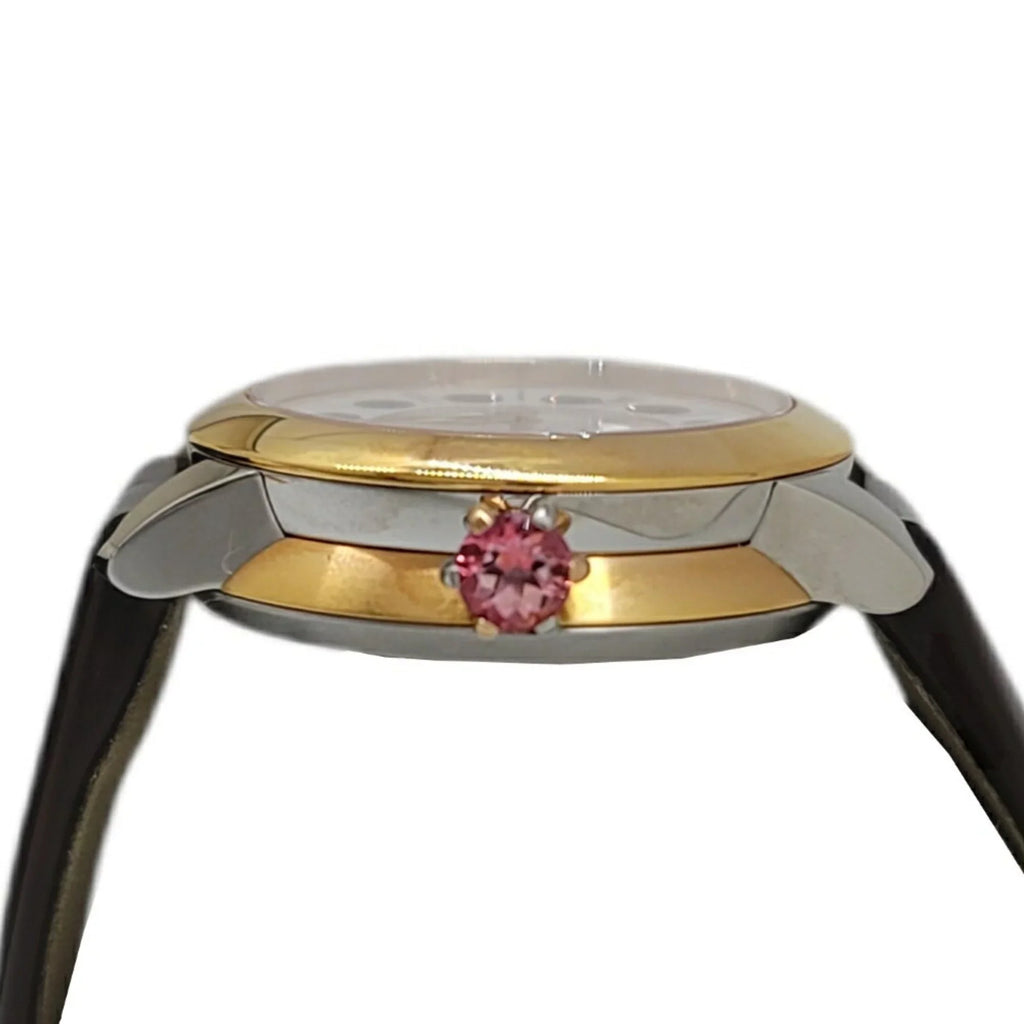 Pre-Owned  Fendi Eye Shine Enamel Belt  3 Colors Quartz Brown Watch Clock Fashionable Shell Black Spinel Topaz Women's (Like New)
