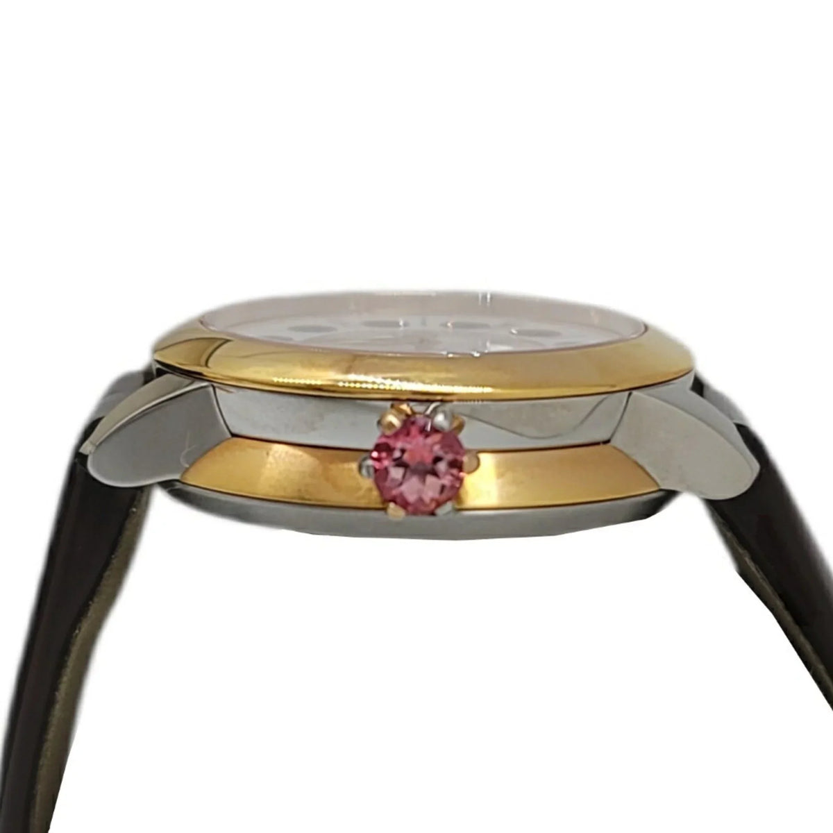 Pre-Owned  Fendi Eye Shine Enamel Belt  3 Colors Quartz Brown Watch Clock Fashionable Shell Black Spinel Topaz Women's (Like New)