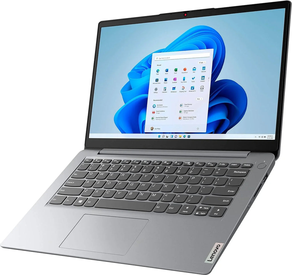 Lenovo IdeaPad 1i 14" Laptop Computer, Intel Pentium Silver  Processor, 4GB  , 128GB eMMC + 64GB  Card, WiFi 6, Bluetooth 5.1, 1-Year Office 365, Cloud Grey, Windows 11