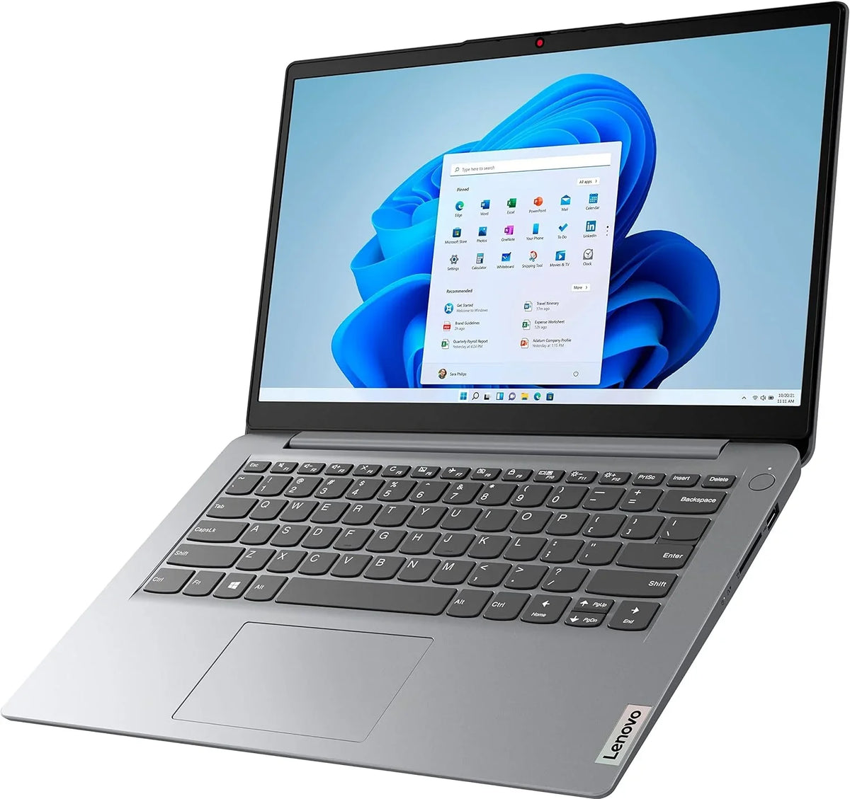 Lenovo IdeaPad 1i 14" Laptop Computer, Intel Pentium Silver  Processor, 4GB  , 128GB eMMC + 64GB  Card, WiFi 6, Bluetooth 5.1, 1-Year Office 365, Cloud Grey, Windows 11