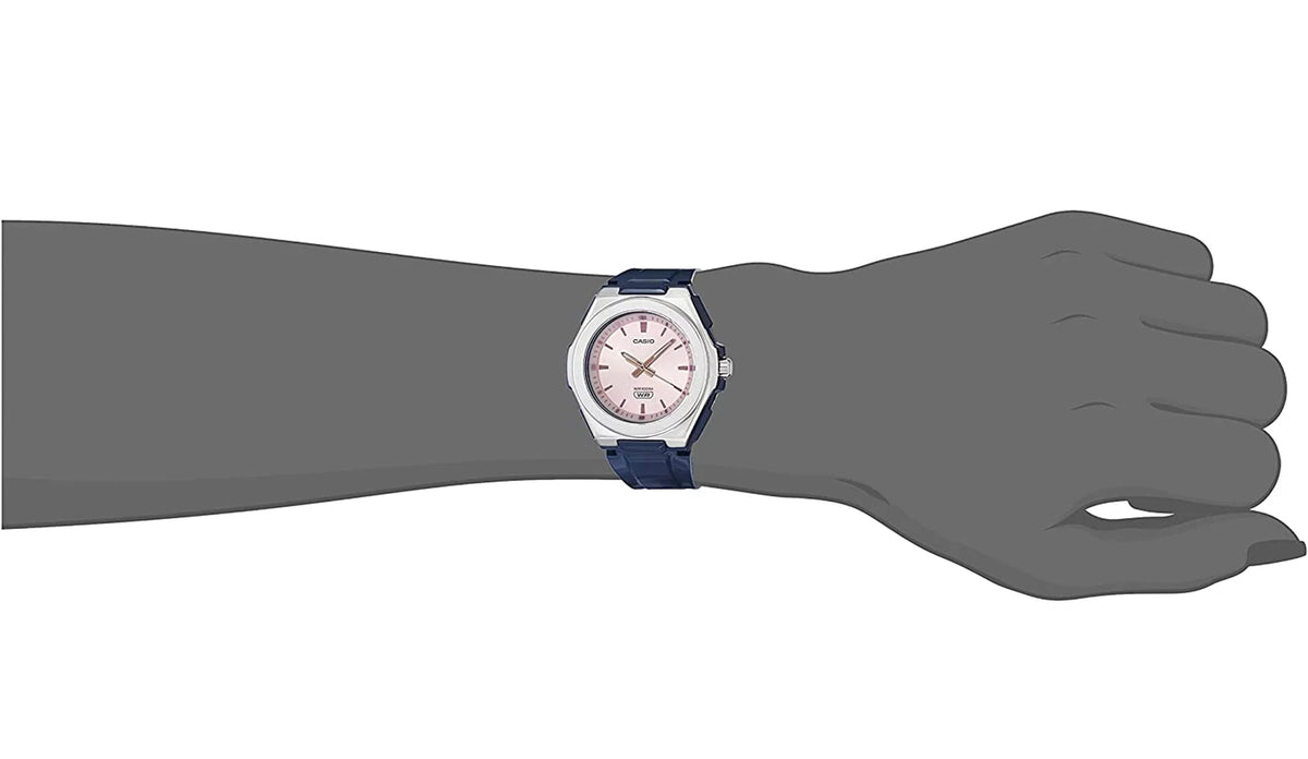 Casio Female Adult's Analog Quartz 100m Pink Dial Blue Resin Watch -2EV