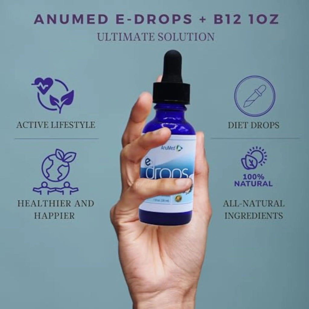 Anumed e-Drops+ - Metabolism, Control Hunger, Fast Transformation Healthy Weight Management - Natural Vegan, Keto Friendly for Women & Men 1oz w/Bonus Worldwidenutrition Multi-Purpose Key Chain