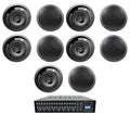 4-Zone Matrix Multi Room 70v Audio System w/ (10)  Black Ceiling Speakers