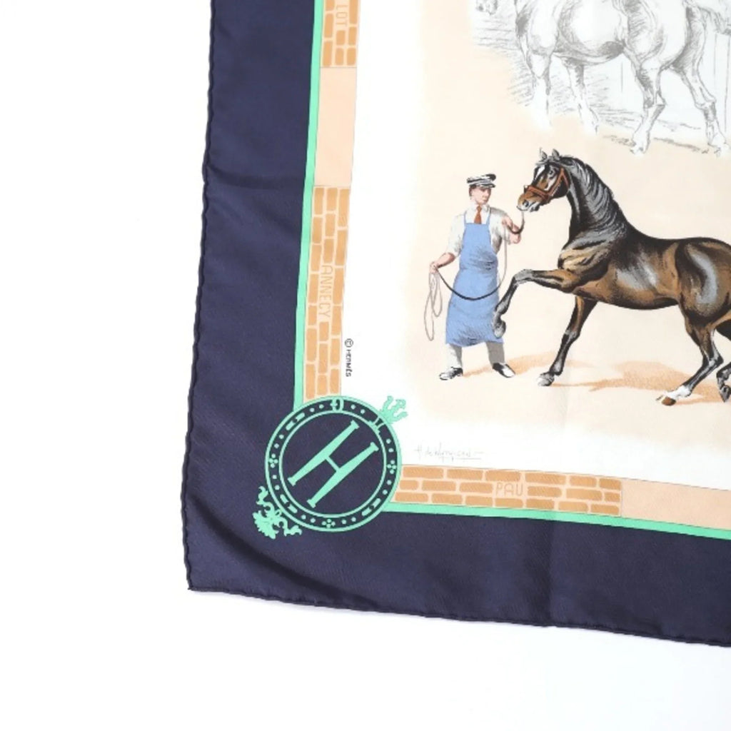 Pre-Owned     Kare90 Hermes Navy Scarf (Good)