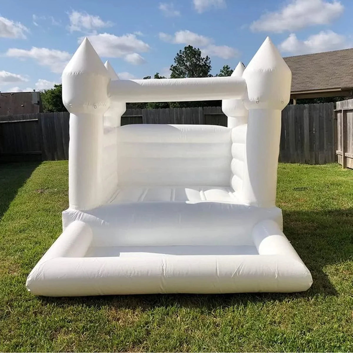 Connsann White Bounce House  Commericial Grade   Jump Castle with Blower & Ball Pit  for Kids Outdoor Indoor Party