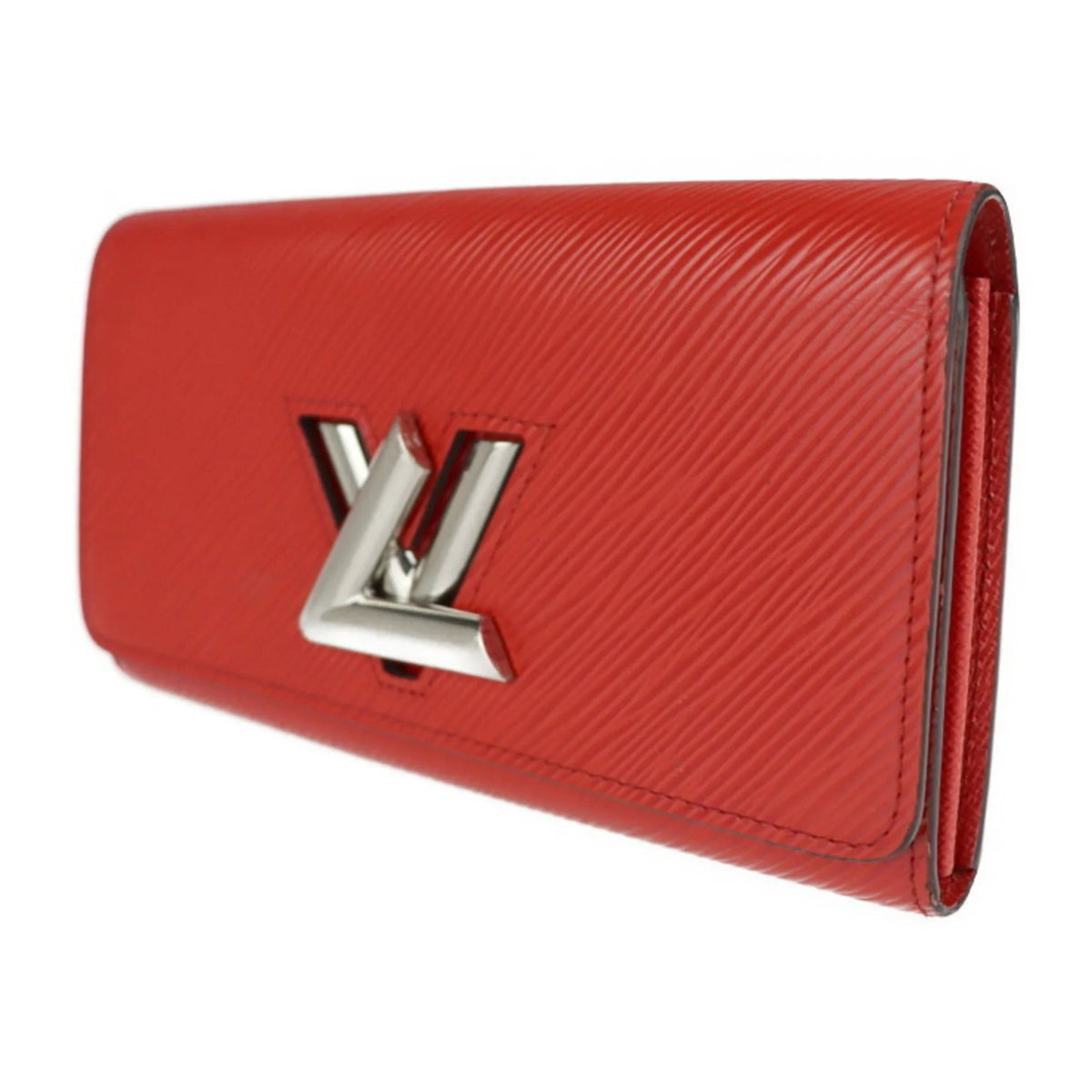 Pre-Owned   Louis Vuitton Portefeuille Twist Long Wallet  Epi Leather Coquelicot Bifold (Good)