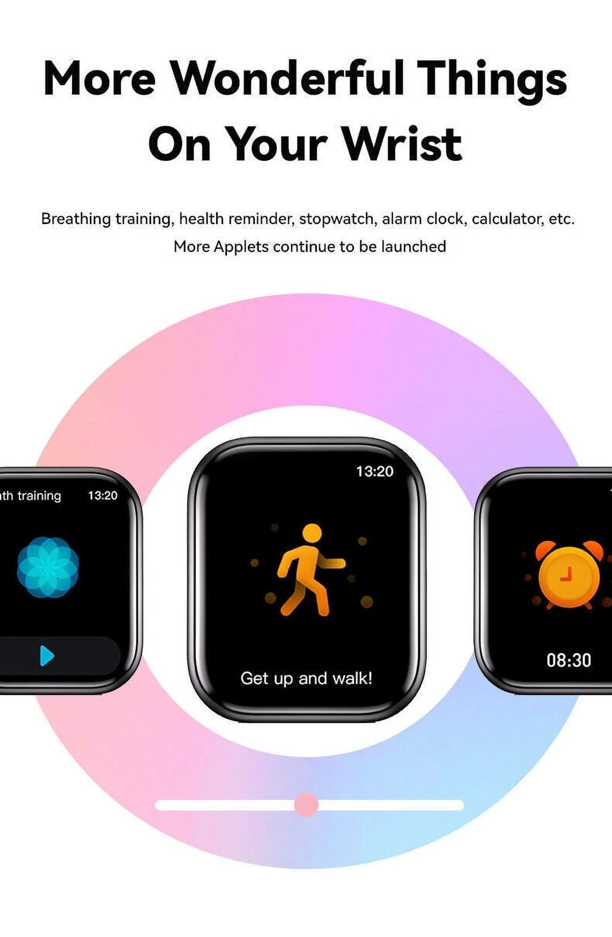 Smart Watch Blood Pressure Fitness Tracker Women Men for Android and iOS Black