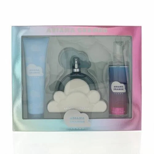 Ariana Grande Cloud , 3 Pc Gift Set 3.4oz  Spray, 3.4oz Body Souffle, 4oz Body Mist