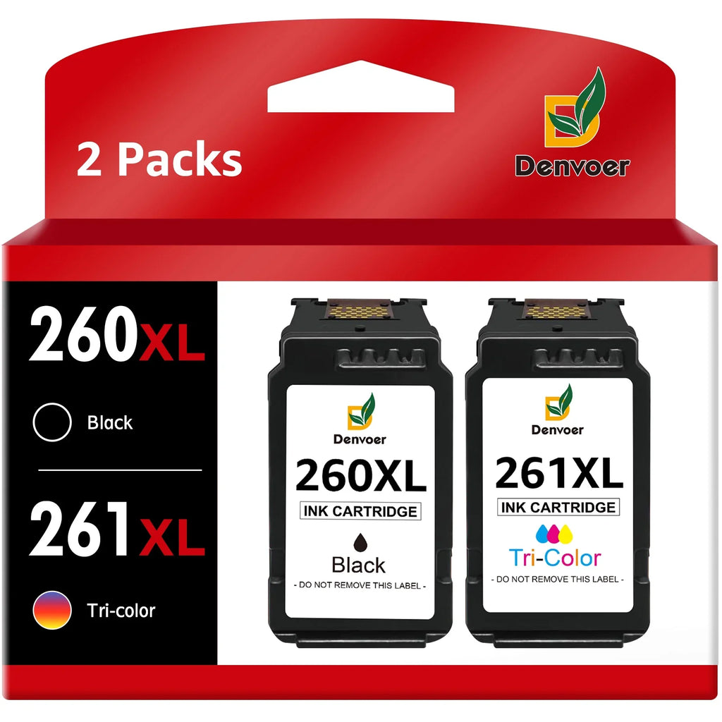 '-260XL/-261XL Ink Cartridges Compatible for Canon 260 and 261 Ink Cartridges, for Canon Ink 260XL 261XL fit for Canon Pixma    Printers(1 Black, 1 Color)