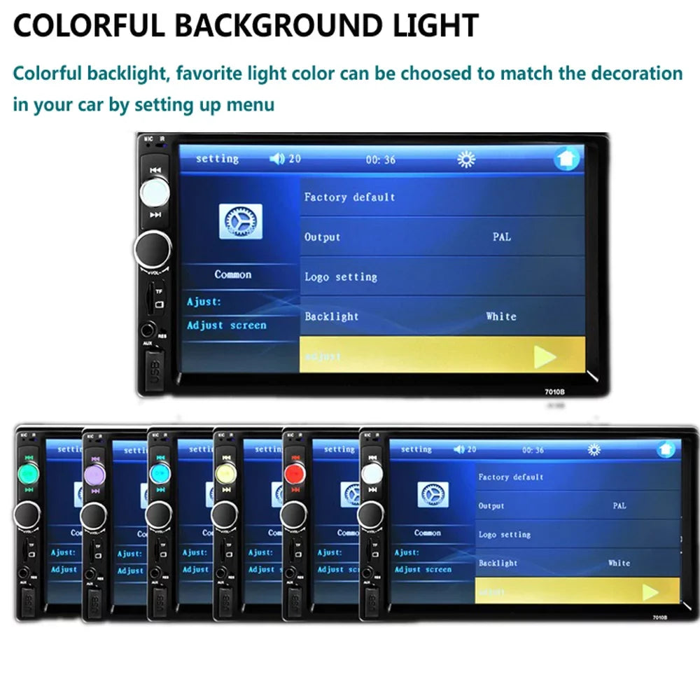 Polarlander Double Din Car Stereo Car Audio 7-inch  Touch Screen Car radio Player Bluetooth with Multimedia     /4/3 Mirror Link Function