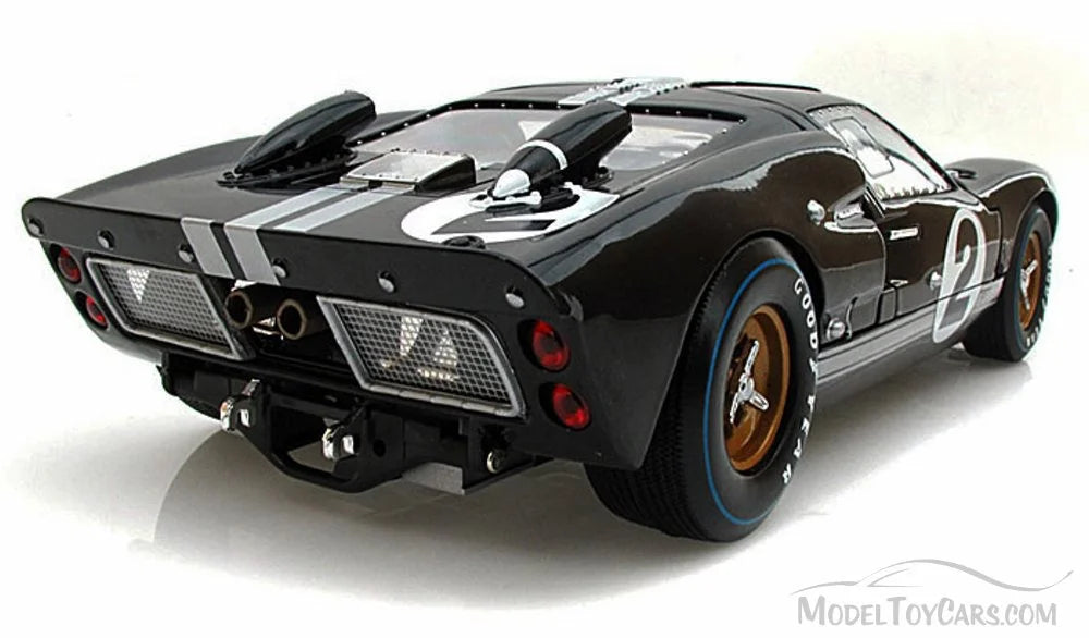1966 Ford -40   #2, Black w/ Silver Stripes - Shelby   - 1/18 Scale Diecast Model Toy Car