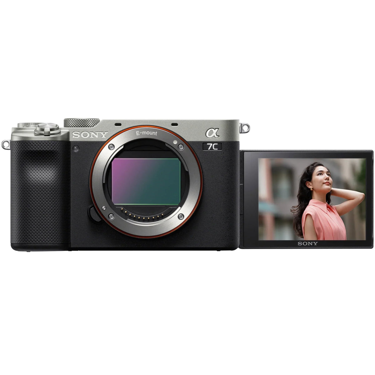 Sony a7C Mirrorless Full Frame Camera Body with Sony  24mm .8  Compact Lens  Silver / Bundle with Deco Gear Photography Backpack Case + Microphone +  + Monopod and Accessories