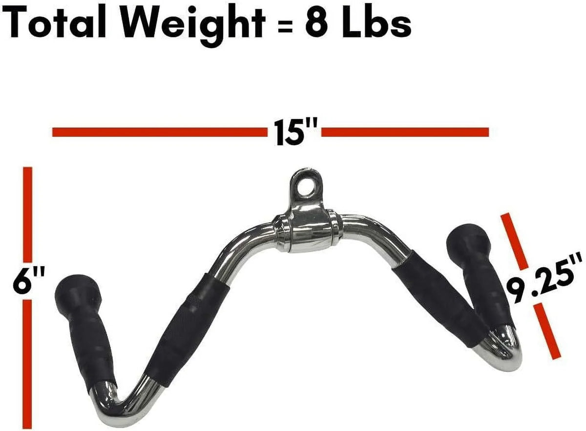 Multi Bar Cable Machine Attachment With Rubber Grips - Ideal For Seated Rows, Bicep s, Triceps Press Downs, And  Pull Downs