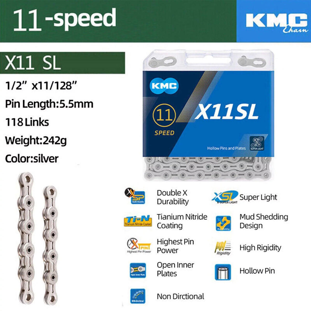 Speed Mountain Road Bike Chain Reusable Missing Link 11 for 11-Speed Drivetrain System