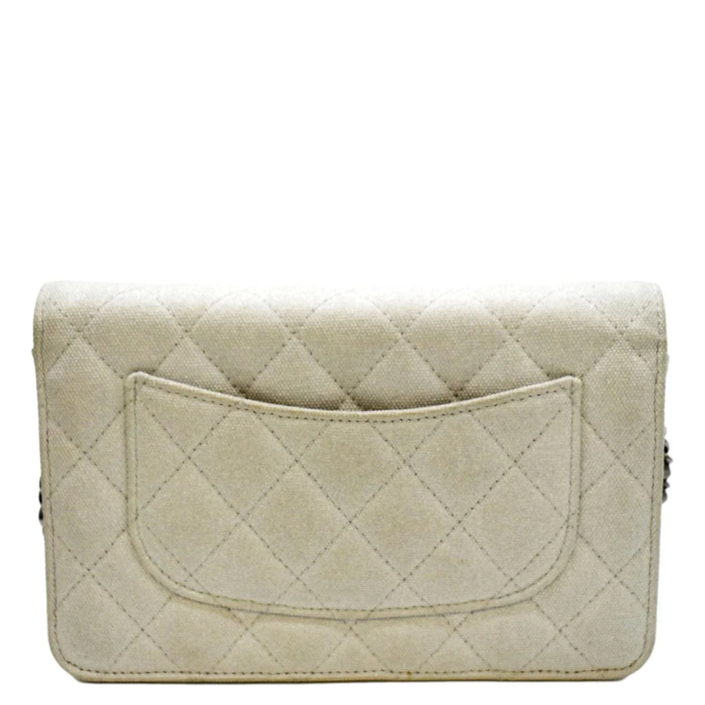 Pre-Owned  Classic 2.55 Reissue Space Charm Quilted Canvas  Crossbody Bag Light Grey