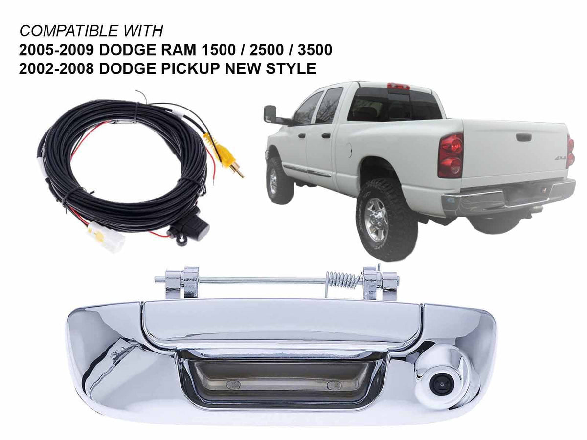 Replacement Tailgate Handle with Back-Up Camera 8M Cable Chrome for 2002 - 2009