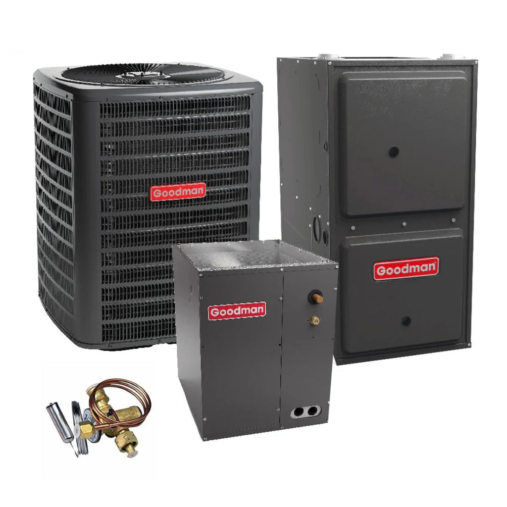 2 Ton 14.5  Goodman Heat Pump  and 96%  60,000  Gas Furnace  Upflow System with Coil