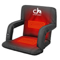 Chaheati 7  Heated Folding Bleacher Seat in Black – Battery Heated Chair For Camping, Sports, And Outdoor Activities