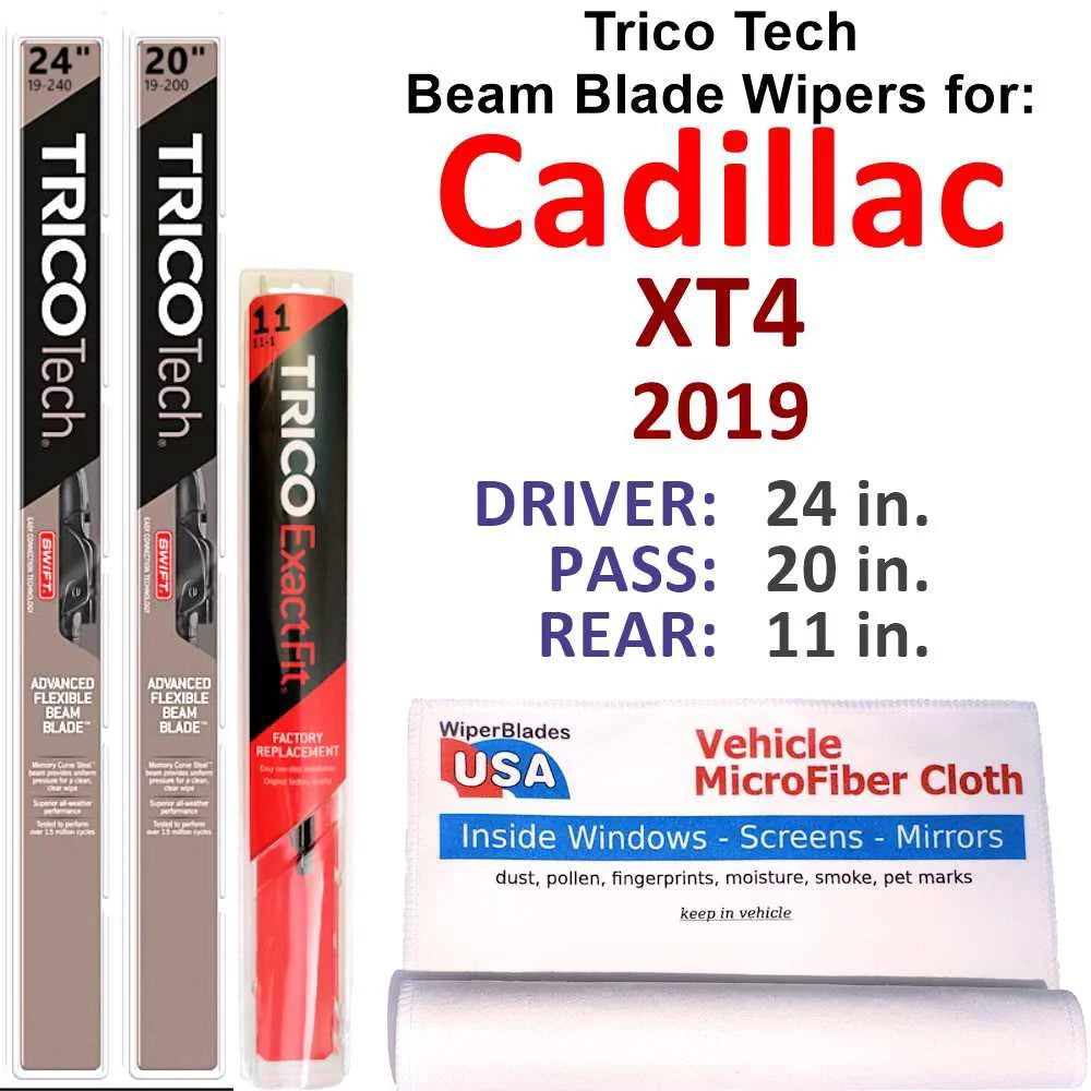 2019 Cadillac  Beam Blade Wipers (Set of 3) w/Rear Wiper